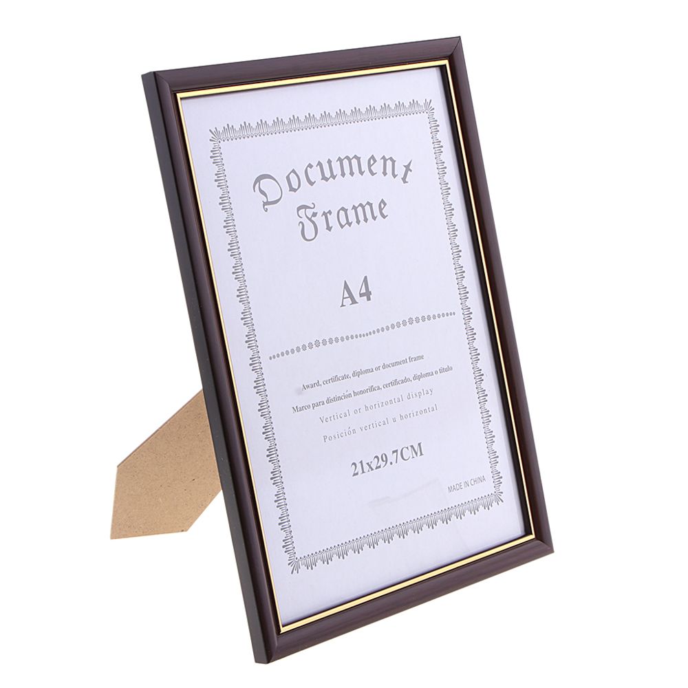 marque generique - Certificat de diplôme A4 en bois photo oeuvre photo cadre vin rouge - Cadres, pêle-mêle