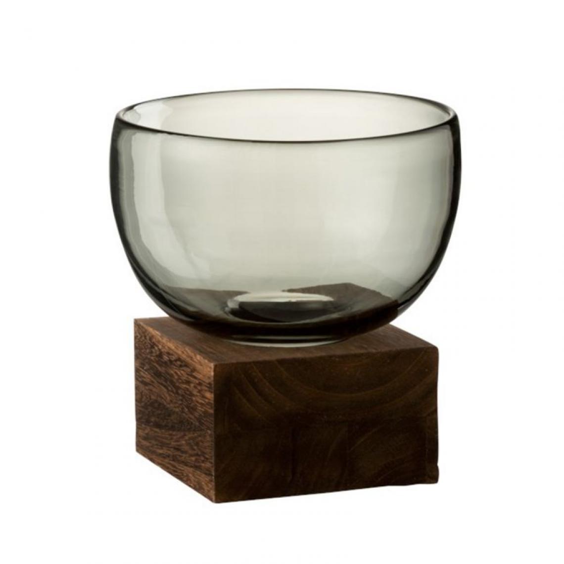 Paris Prix - Vase Rond Design Socle 19cm Marron - Vases