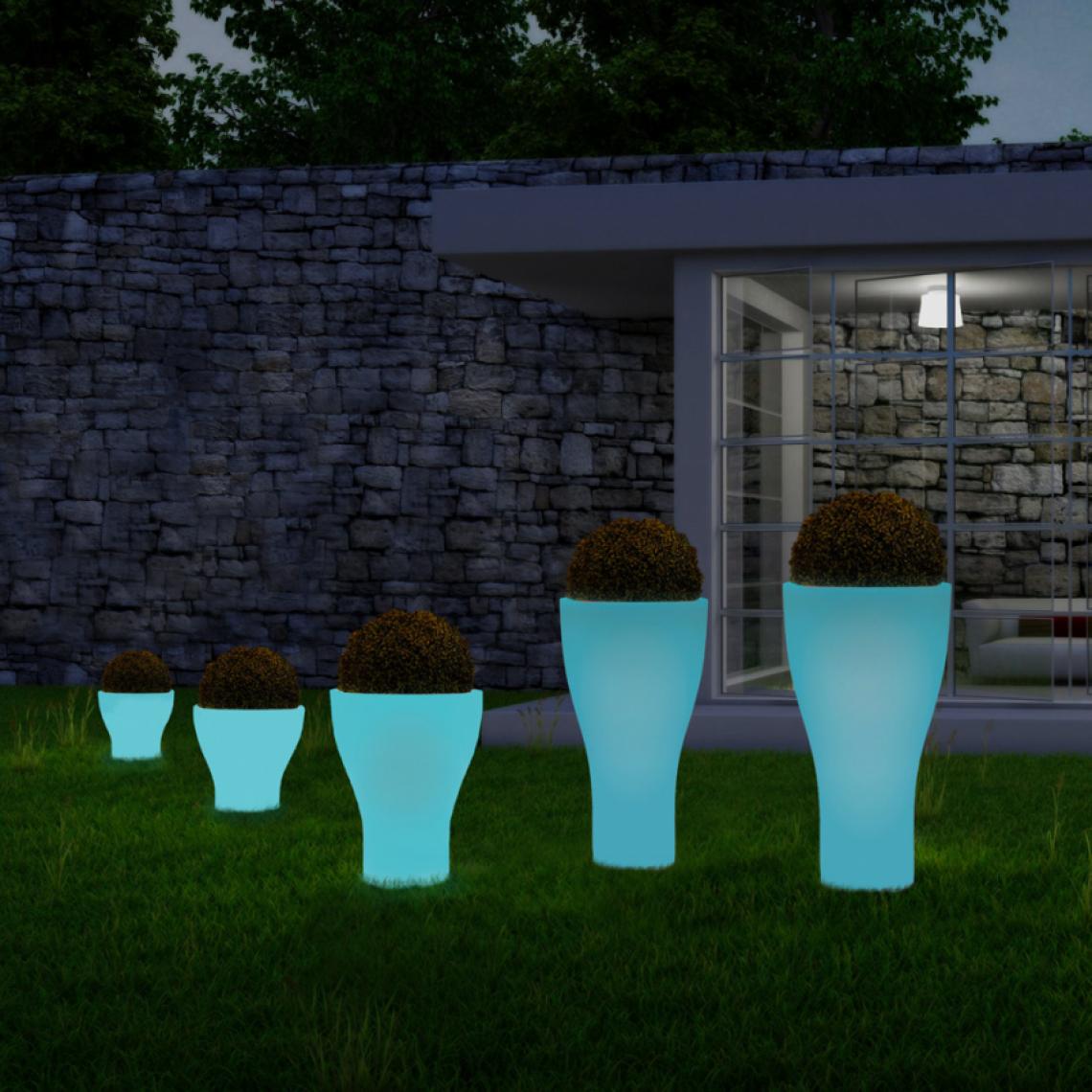 Ahd Amazing Home Design - Vase Design Fluorescent Lumineux Rond Jardin Extérieur Domus Fluo, Taille: ø 40 h 35 - Vases