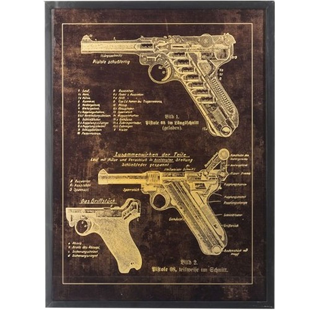 JOLIPA - Cadre Pistolet Bois vitre en Verre 80 cm - Cadres, pêle-mêle
