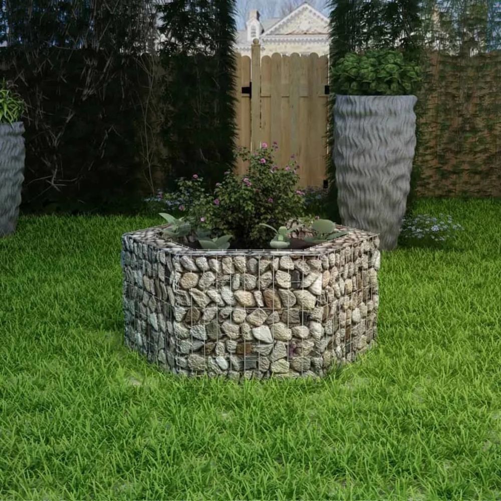 marque generique - Splendide Jardinage famille Alofi Jardinière à gabion hexagonale 100 x 90 x 50 cm - Pots, cache-pots