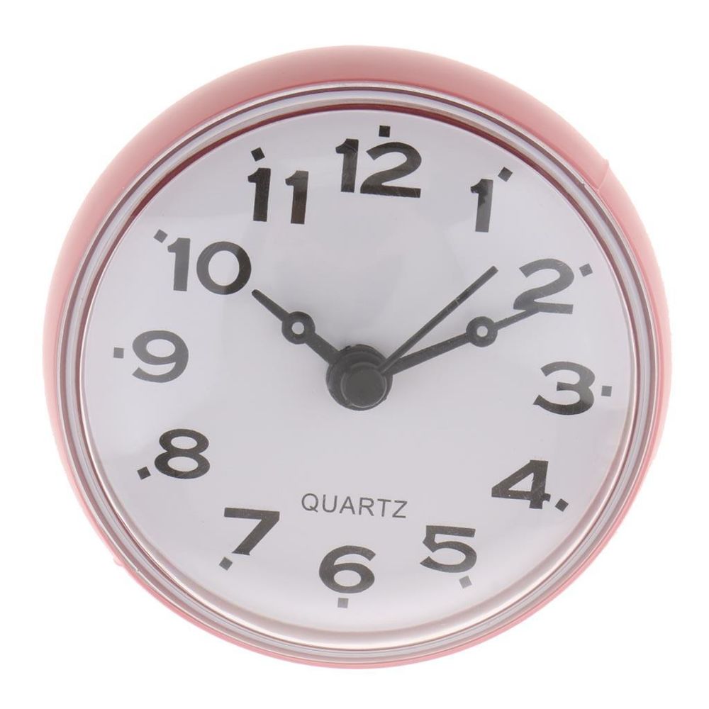 marque generique - Horloge murale de douche imperméable avec ventouse rose - Horloges, pendules
