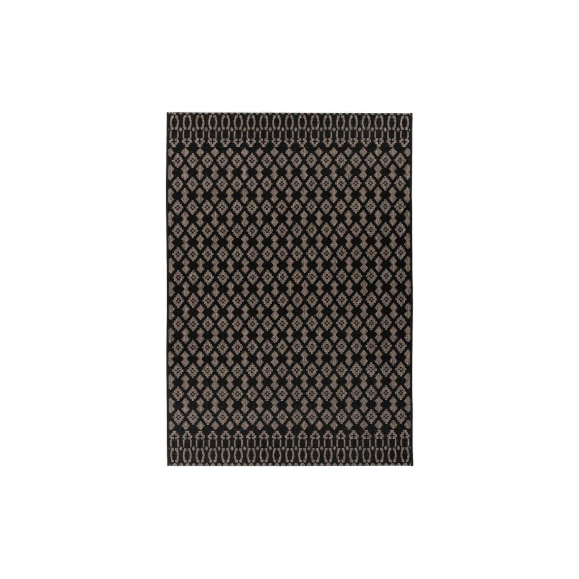 Bobochic - BOBOCHIC Tapis poil court rectangulaire LORIS motif graphique Noir 200x290 - Tapis
