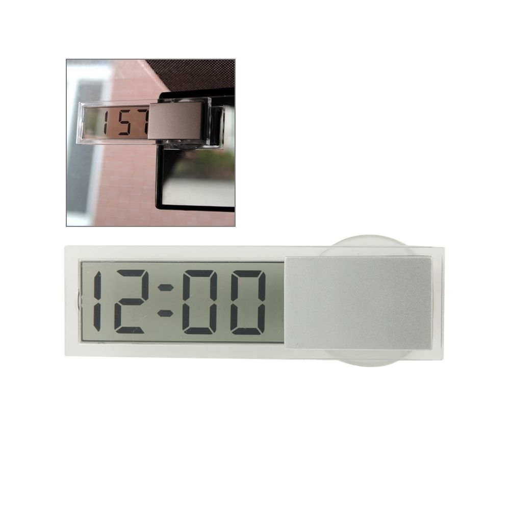Wewoo - K-033 mini voiture affichage électronique LCD transparent de l'horloge automatique numérique avec ventouse - Réveil