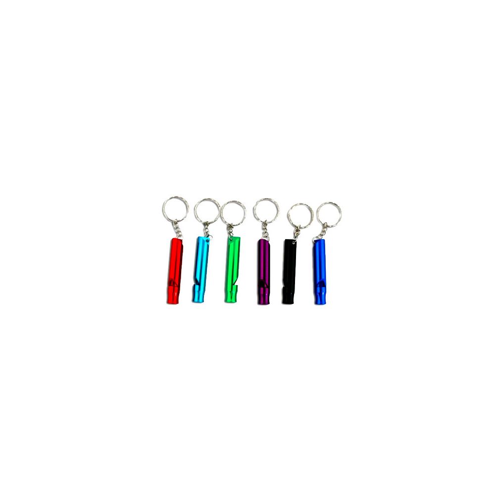 Coolminiprix - Lot de 3 - Porte-clés sifflet métal coloris assortis 6cm - Qualité COOLMINIPRIX - Objets déco