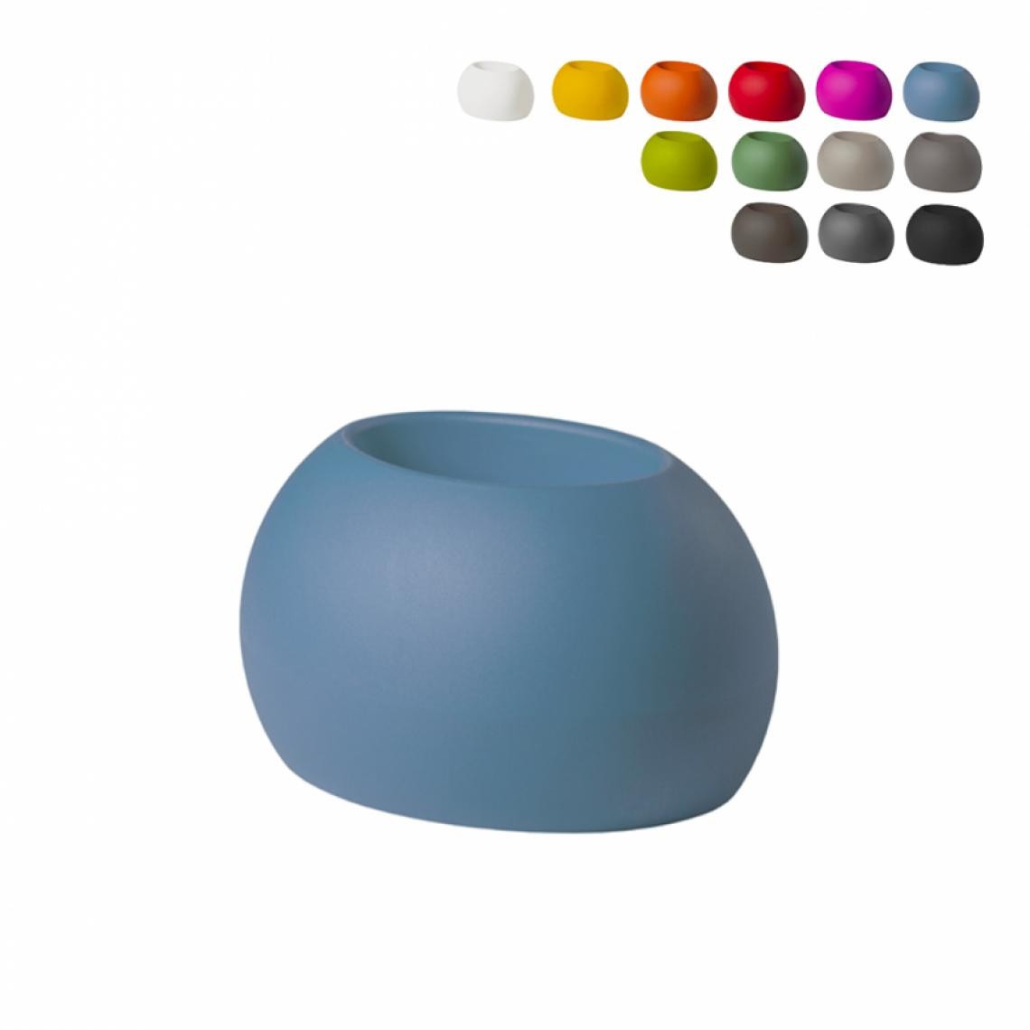 Slide - Vase et pot de fleurs ovale design moderne et tendance Slide Blos Pot, Couleur: Bleu - Vases