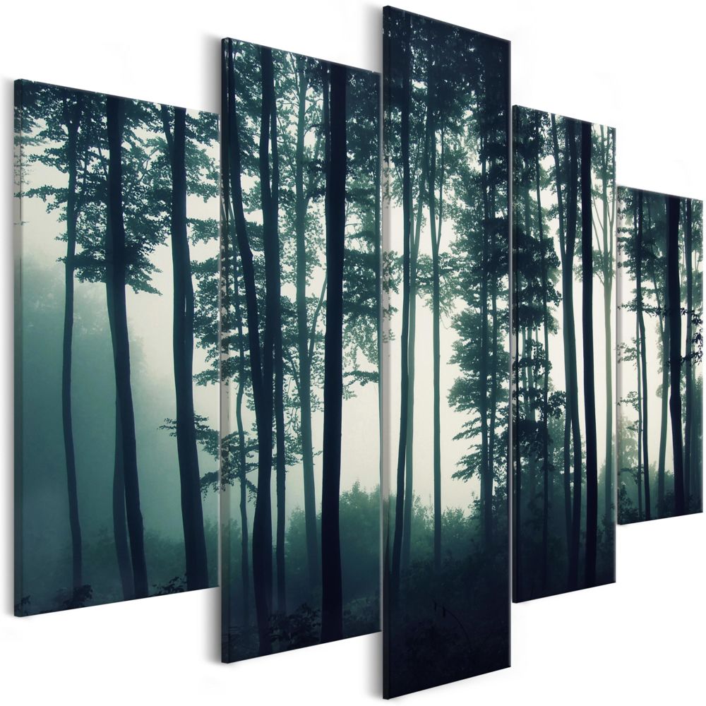 Bimago - Tableau - Dark Forest (5 Parts) Wide - Décoration, image, art | Paysages | Forêt | - Tableaux, peintures