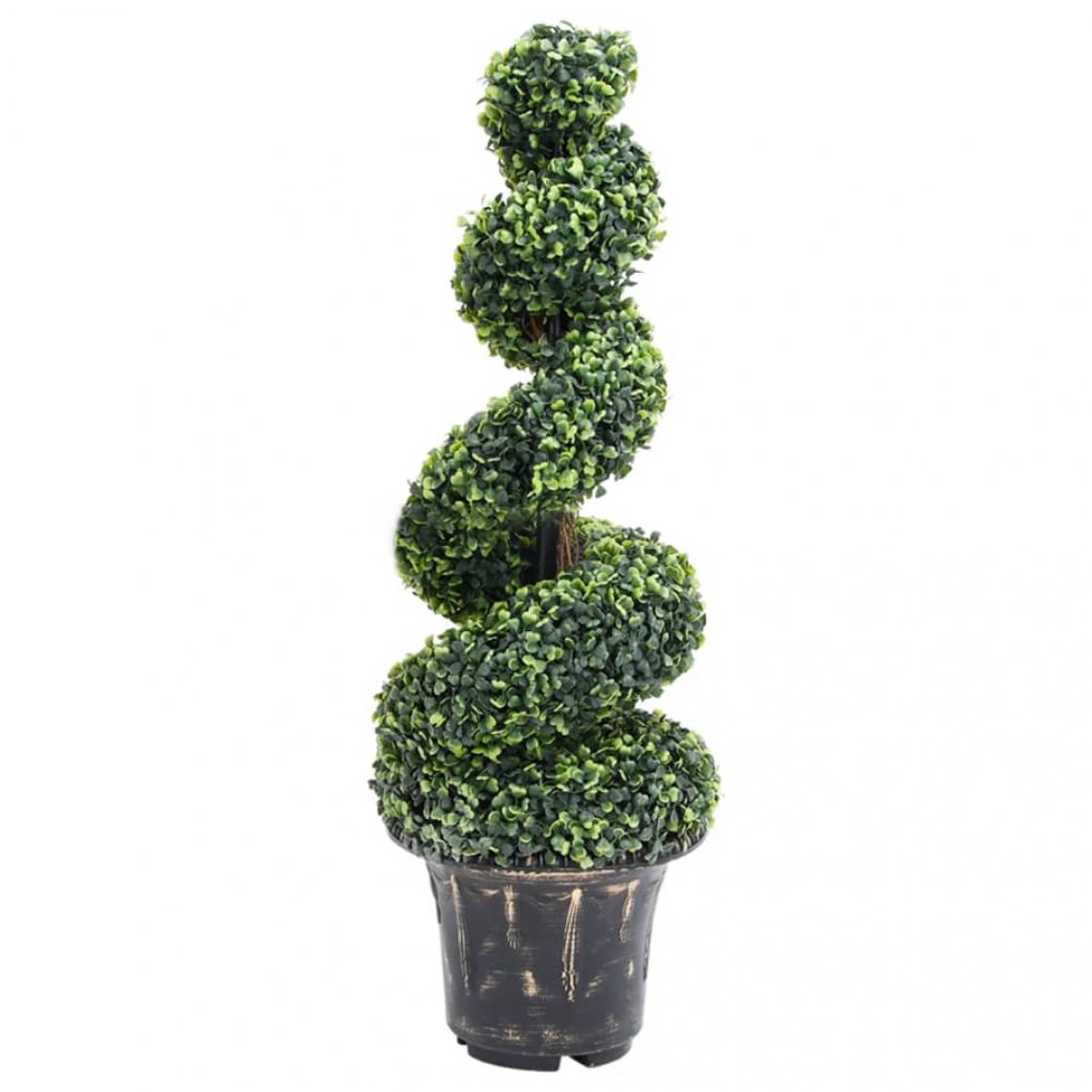 Vidaxl - vidaXL Plante de buis artificiel en spirale avec pot Vert 100 cm - Plantes et fleurs artificielles