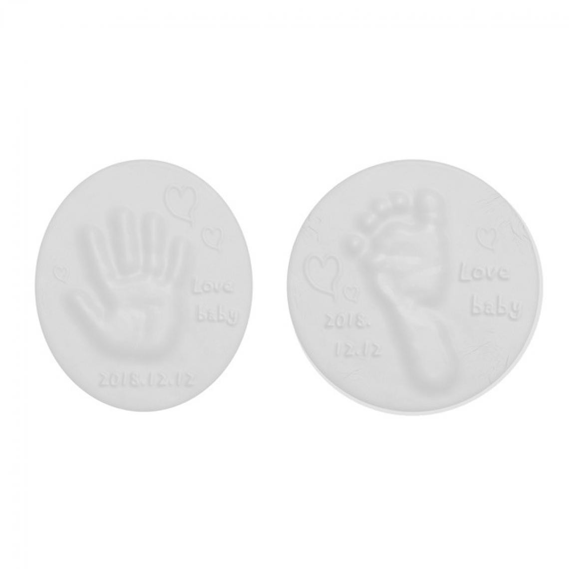 Wewoo - Tampon encreur pour mains et pieds bébé Air Dry en argile molle3 pièces Blanc - Objets déco