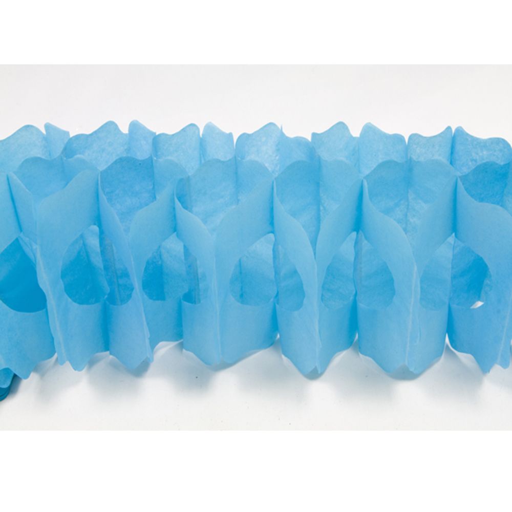 Visiodirect - Lot de 6 Guirlandes Zinnia en papier coloris Turquoise - 4 m x 15 cm - Objets déco