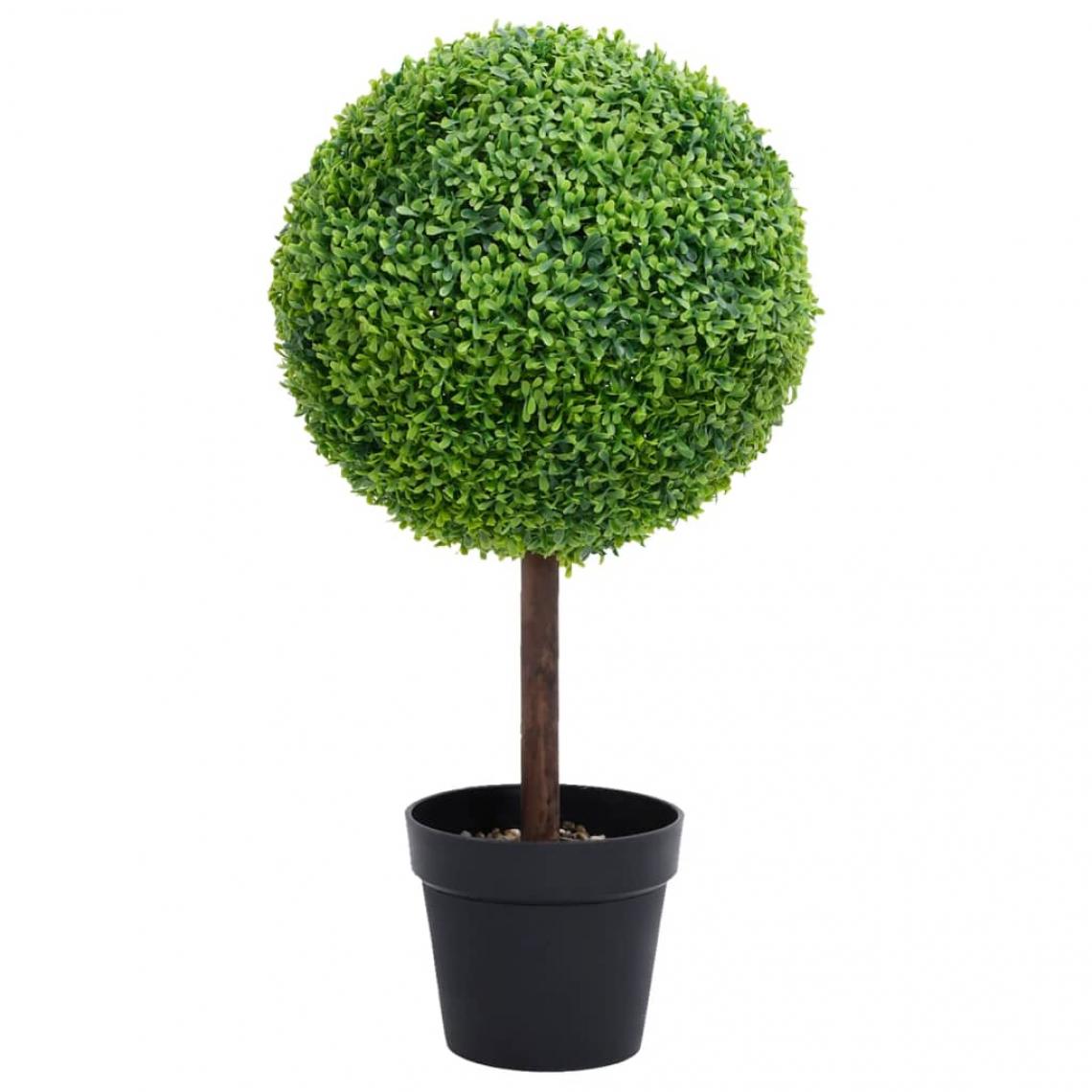 Vidaxl - vidaXL Plante de buis artificiel avec pot Forme de boule Vert 71 cm - Plantes et fleurs artificielles