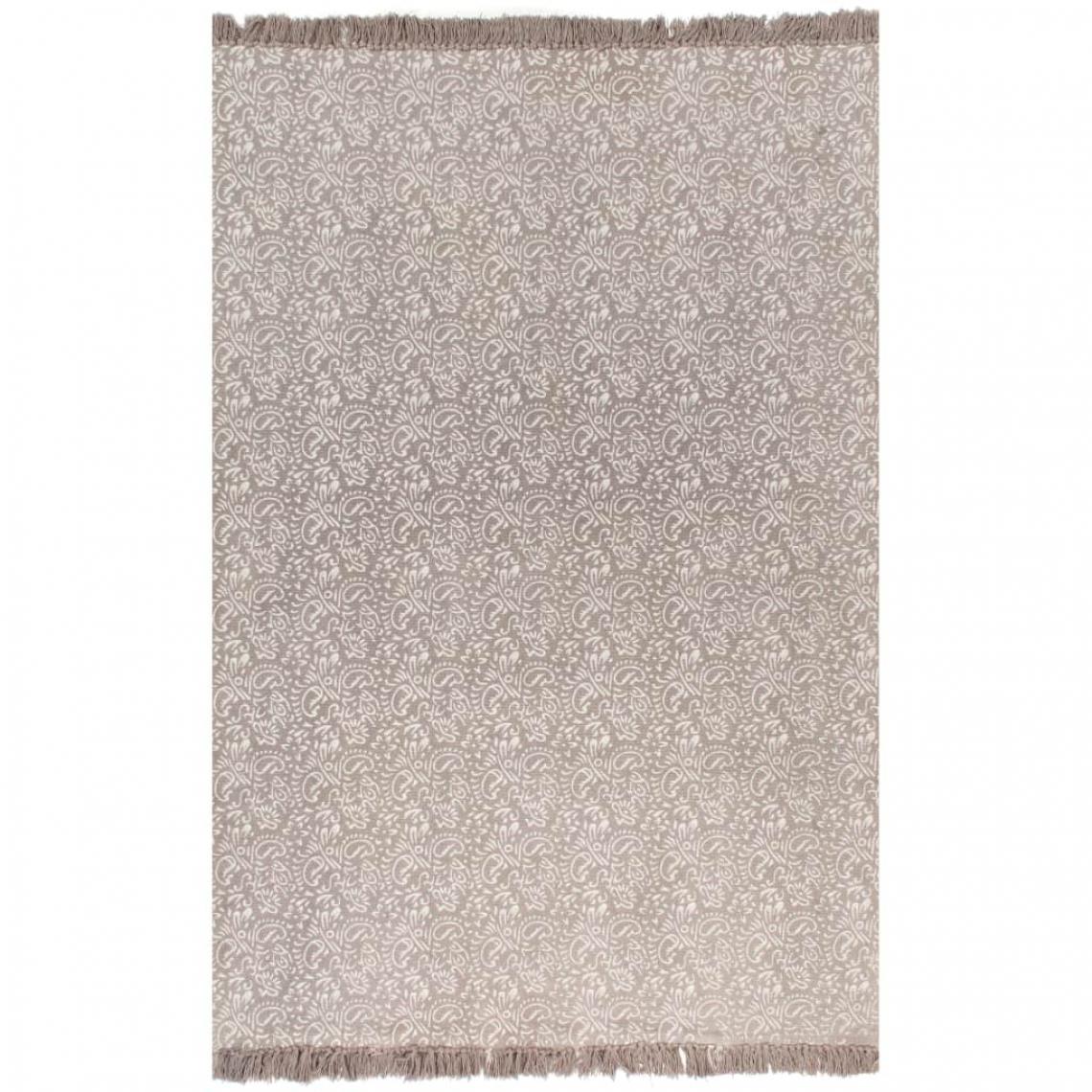 Chunhelife - Tapis Kilim Coton 160 x 230 cm avec motif Taupe - Tapis