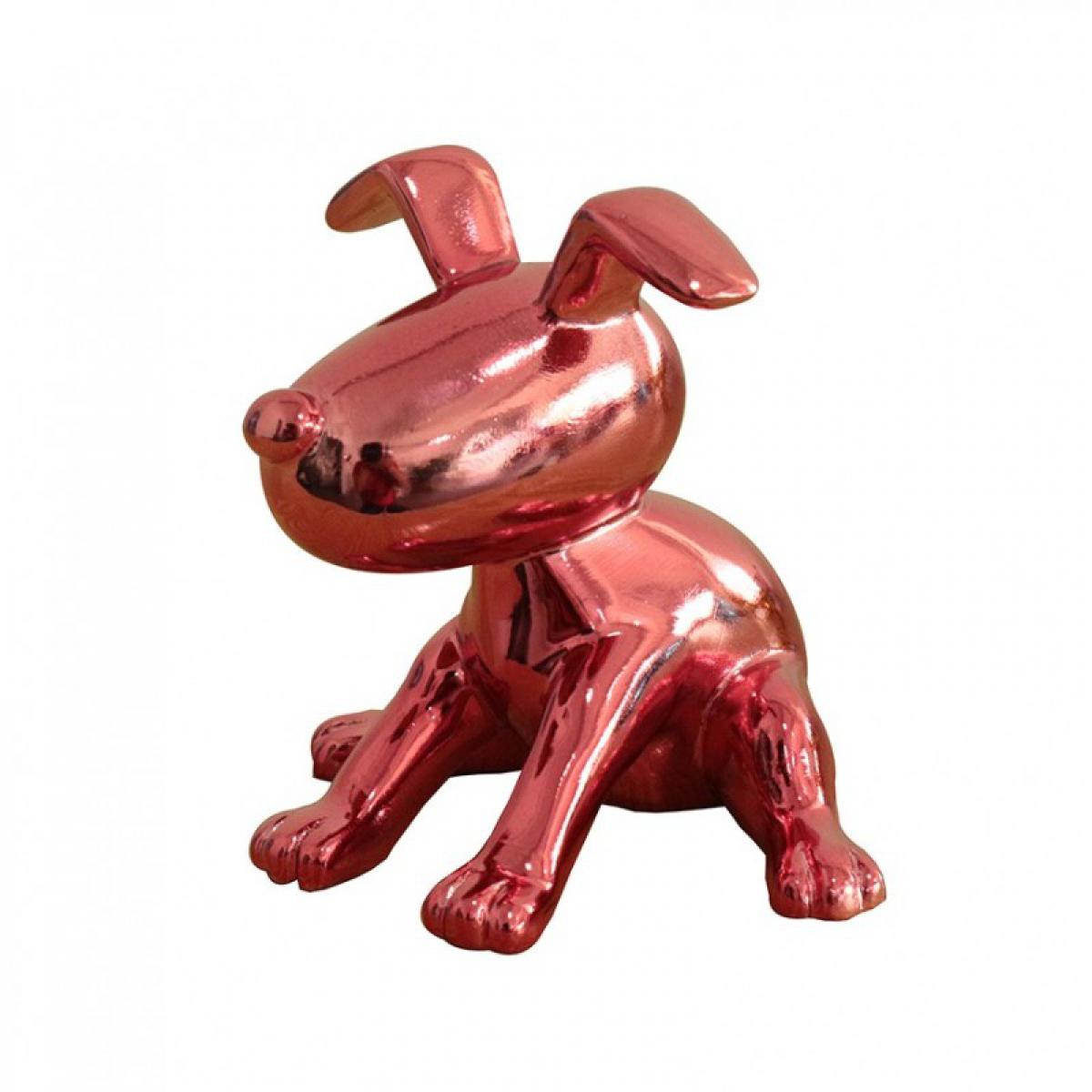 Meubletmoi - Sculpture petit chien laqué rouge acidulé - LOVE DOG - Statues