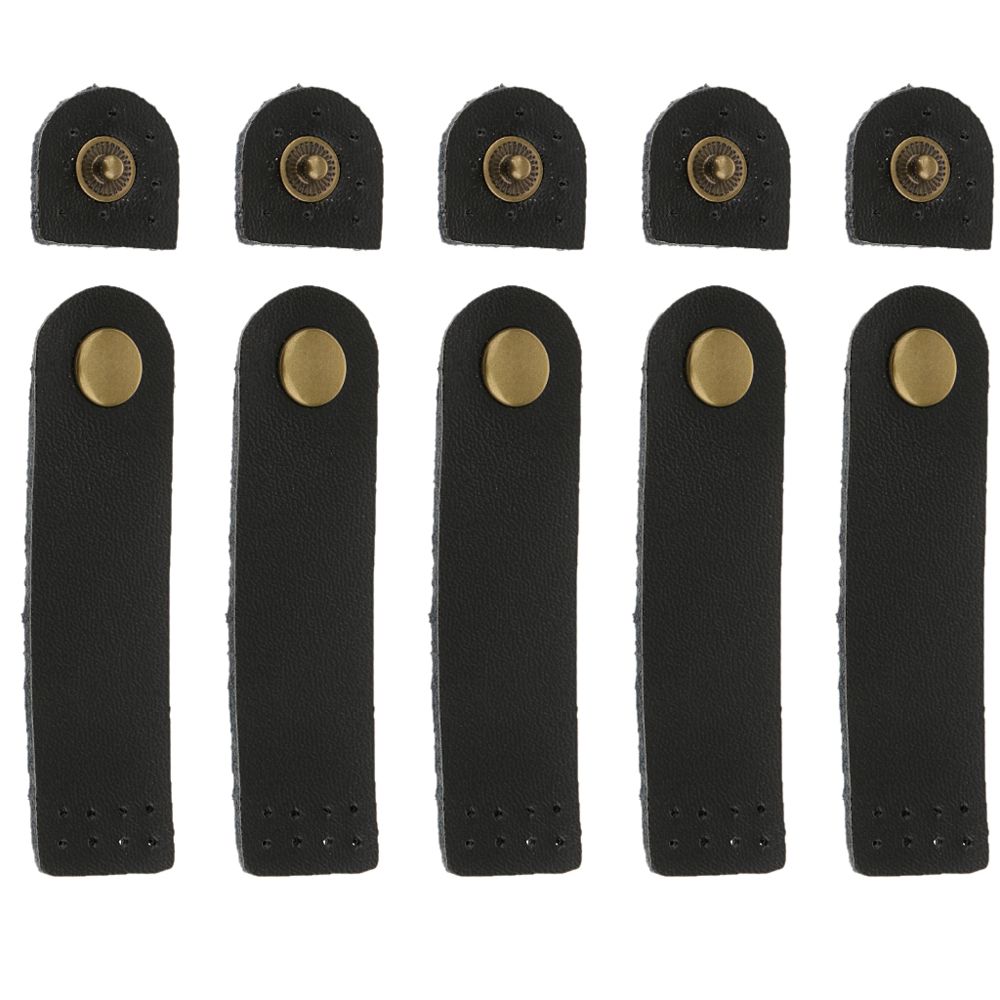 marque generique - 5 ensembles coin arrondi boucles en cuir purse hasp diy accessoires noir - Cadres, pêle-mêle