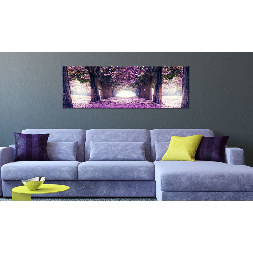 marque generique - 120x40 Tableau Arbres Paysages sublime Automne calme en violet - Tableaux, peintures