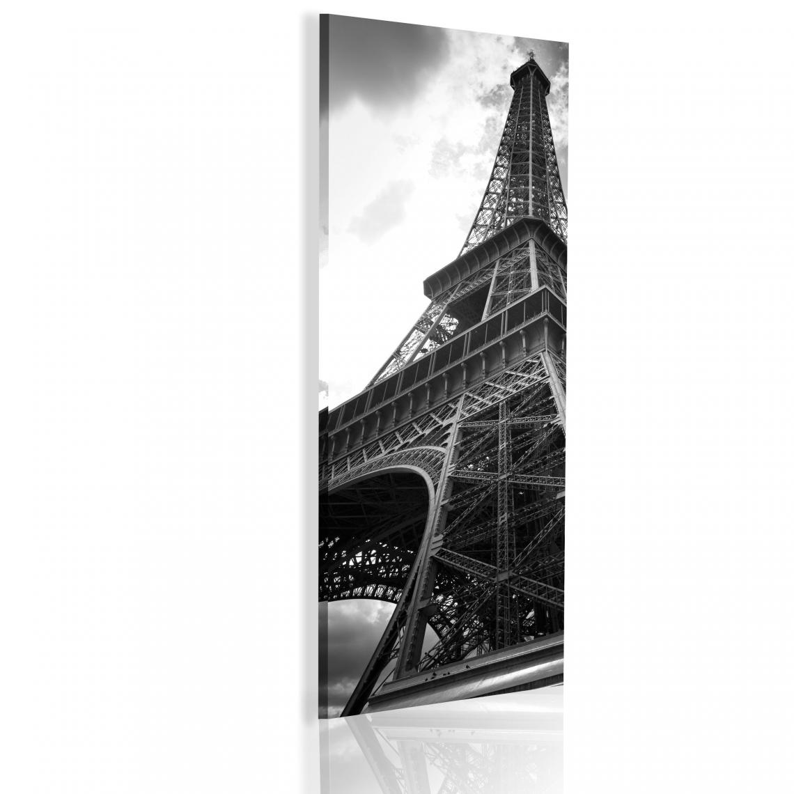 Decoshop26 - Tableau sur toile décoration murale image imprimée cadre en bois à suspendre Paris onirique - noir et blanc 40x120 cm 11_0008182 - Tableaux, peintures