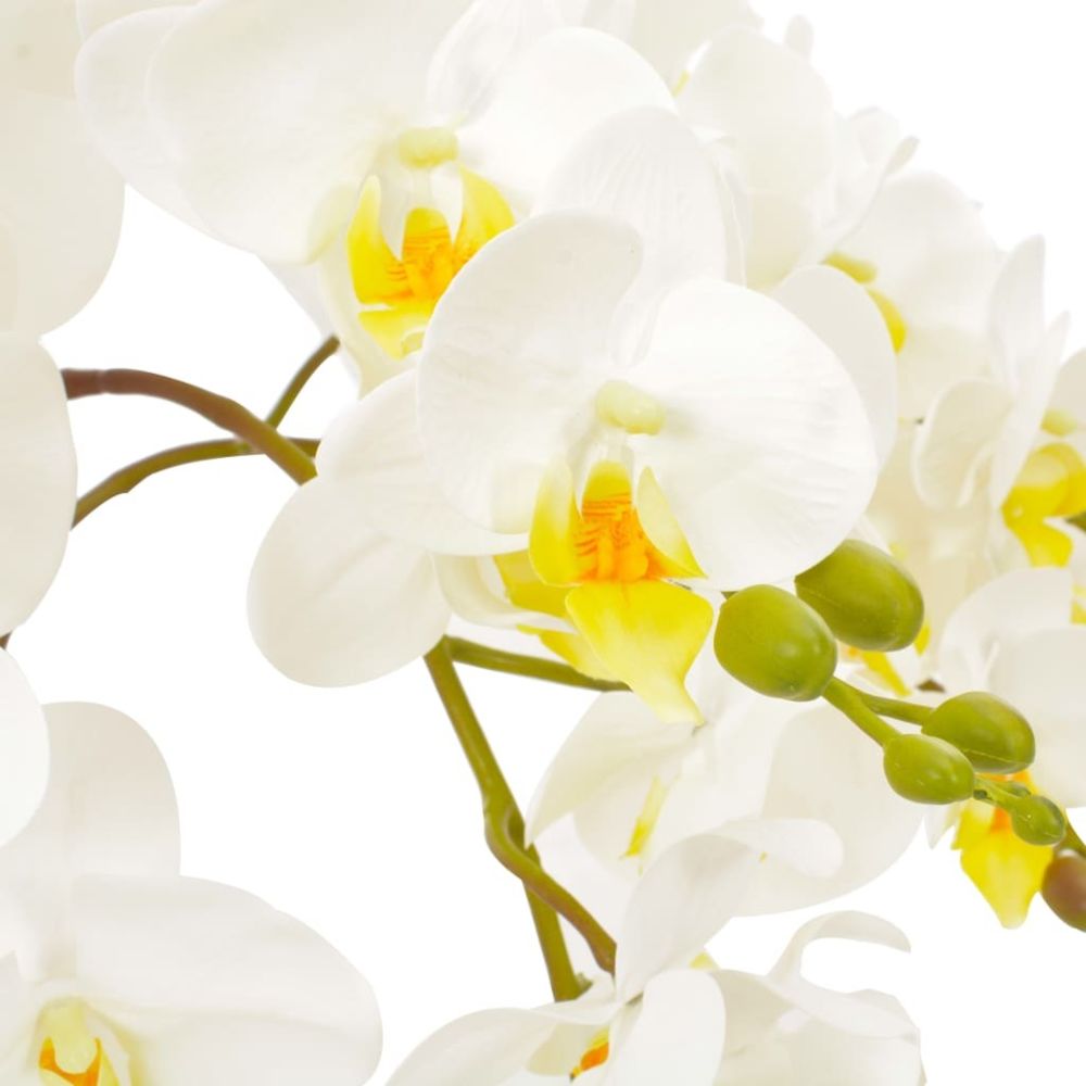 marque generique - Icaverne - Fleurs & plantes artificielles collection Plante artificielle avec pot Orchidée Blanc 60 cm - Plantes et fleurs artificielles