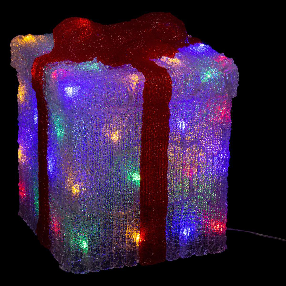 Feeric Christmas - Sujet lumineux cadeau multicolore - Fééric Christmas - Décorations de Noël