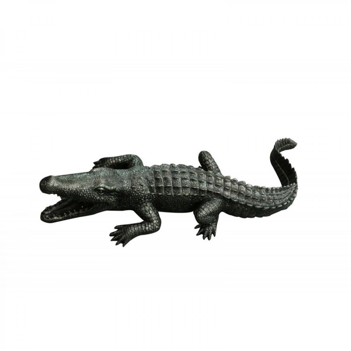 Meubletmoi - Sculpture crocodile gris anthracite - CROCO - Statues