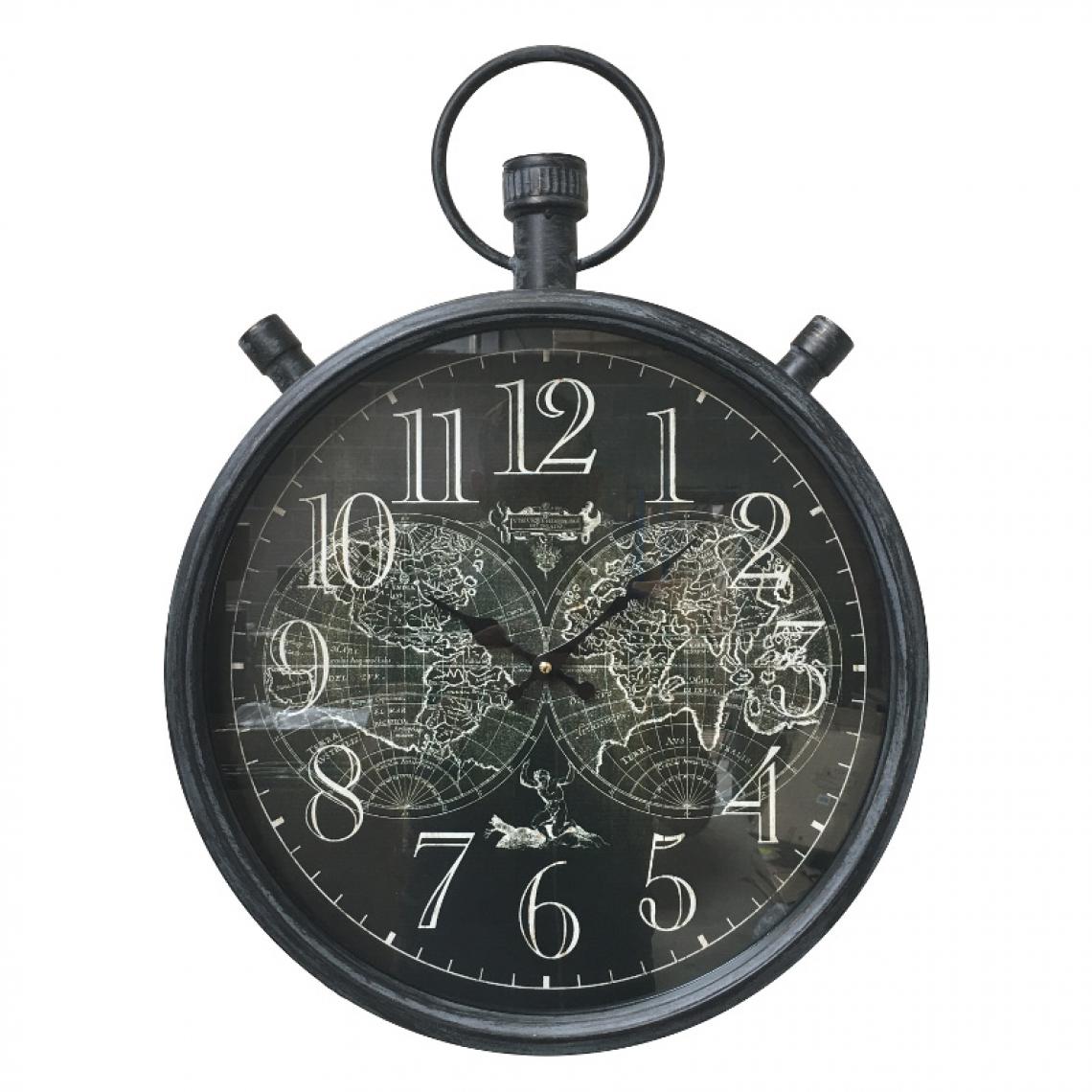 L'Originale Deco - Horloge de Gare Horloge Industrielle Murale Gousset Fer Verre 60 cm x 44 cm - Horloges, pendules