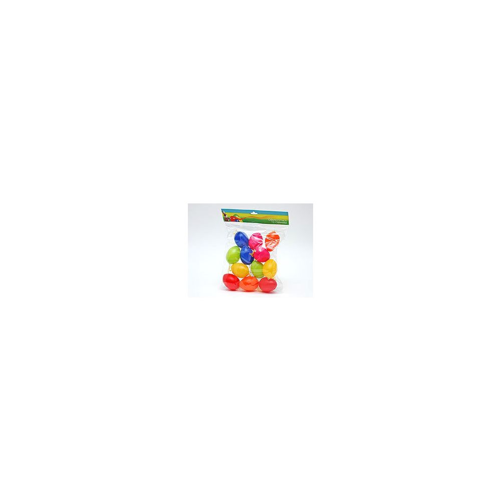 Coolminiprix - Lot de 12 oeufs de Pâques multicolores à suspendre 6cm - Qualité COOLMINIPRIX - Objets déco