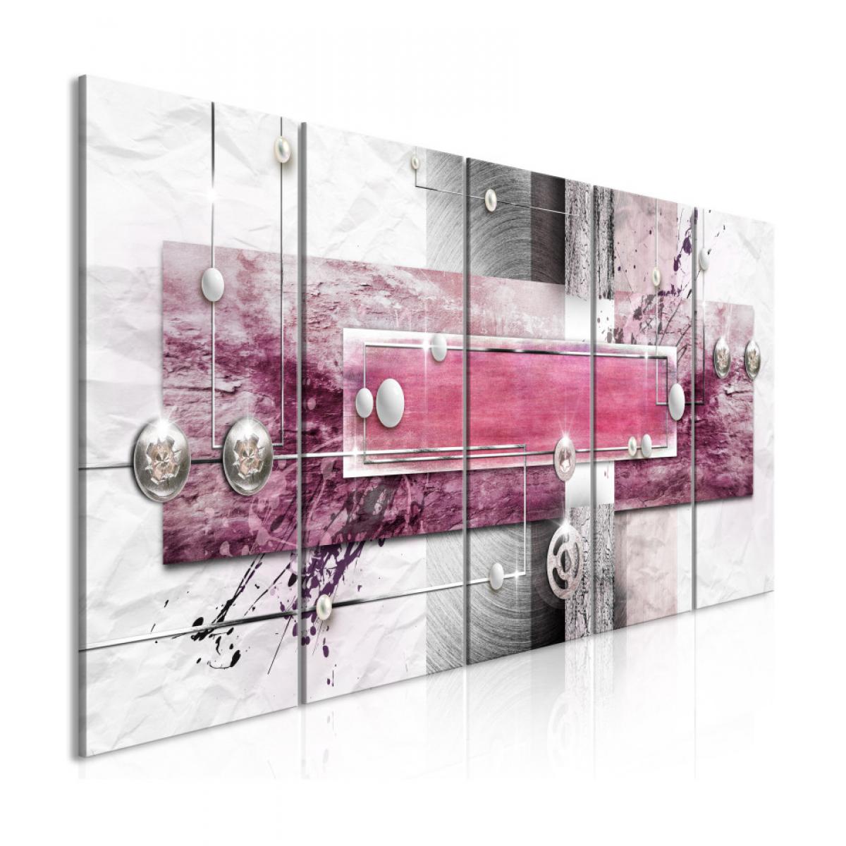 Artgeist - Tableau - Mysterious Mechanism (5 Parts) Narrow Pink 200x80 - Tableaux, peintures