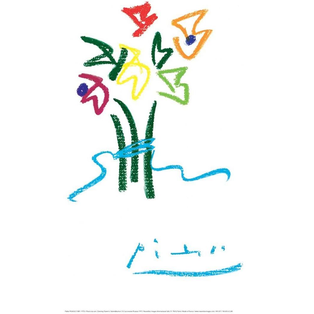 Draeger - Affiche Fleurs du soir - P. Picasso 40x50 cm - Affiches, posters