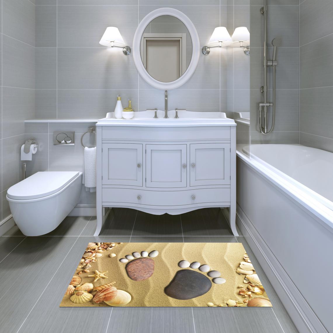 Alter - Tapis de salle de bain, 100% Made in Italy, Tapis antitache avec impression numérique, Tapis antidérapant et lavable, Modèle Alana, cm 62x52 - Tapis