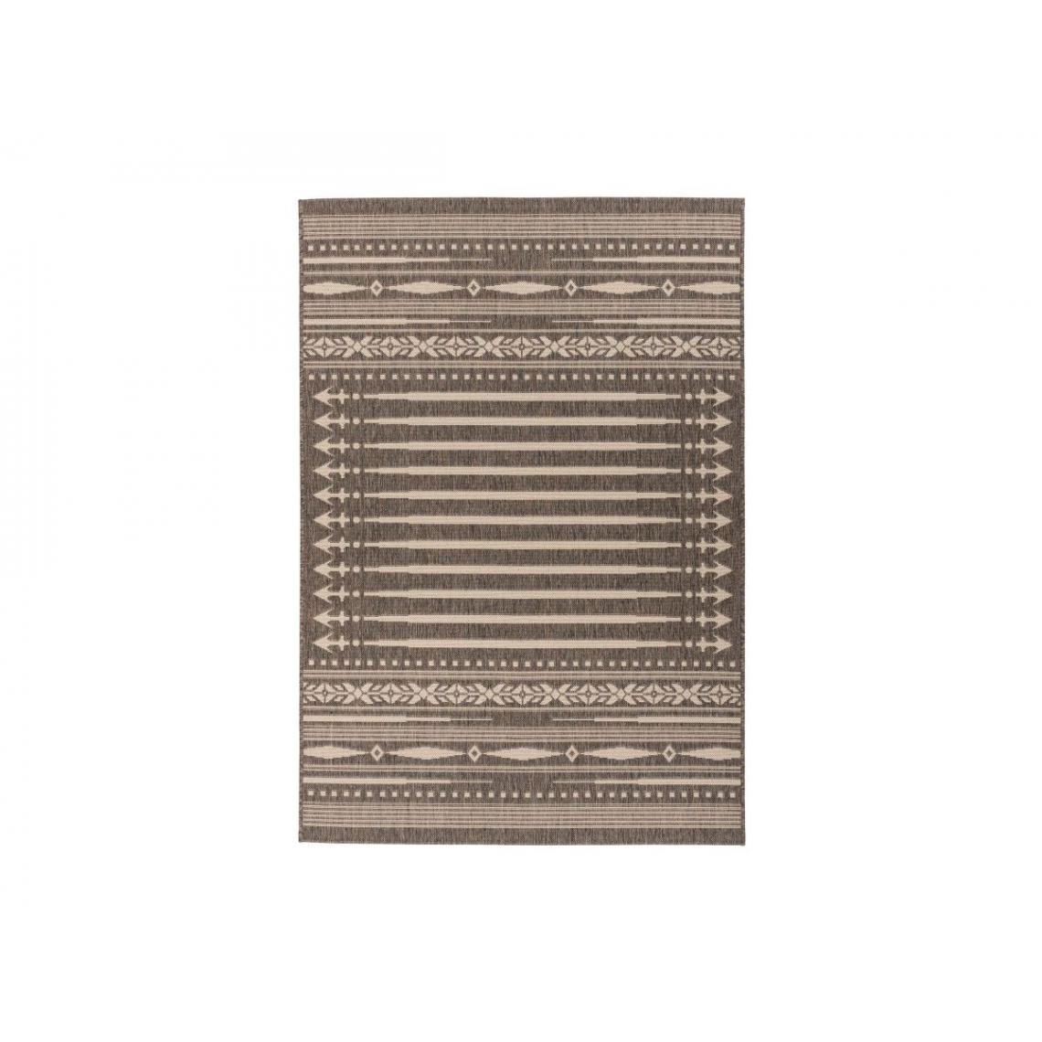 Bobochic - BOBOCHIC Tapis poil court rectangulaire FERANI motif graphique Marron 200x290 - Tapis