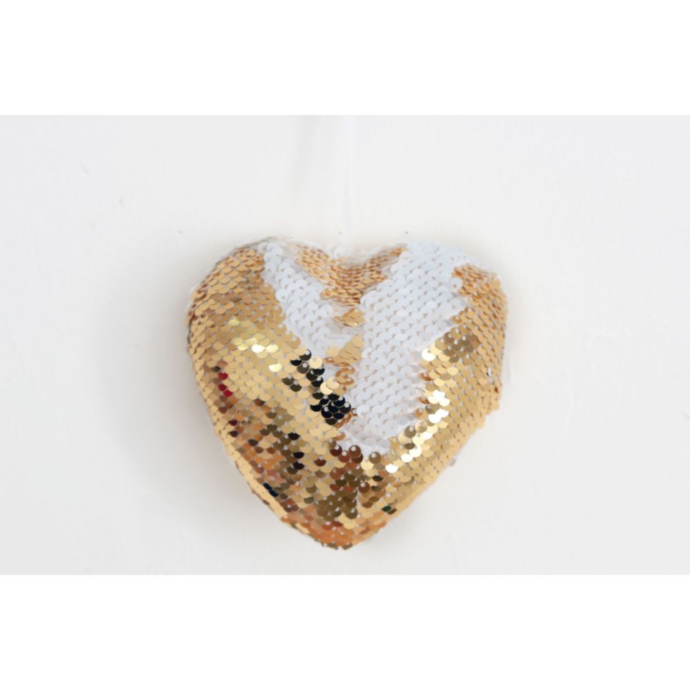 Heart Of The Home - Déco pour sapin de Noël en sequin Coeur - Doré - Décorations de Noël
