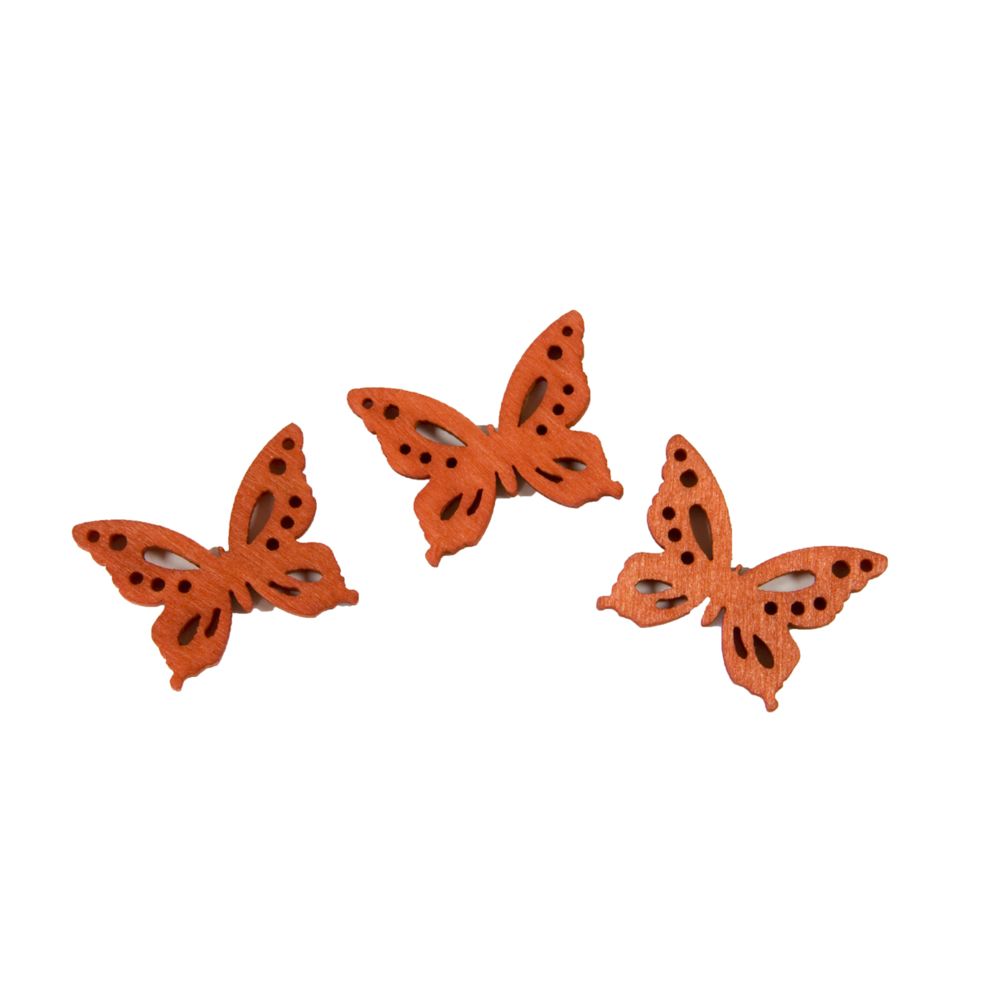 Visiodirect - Lot de 20 Confettis de table papillon en Bois Rouge - 1,5 x 2 cm - Objets déco
