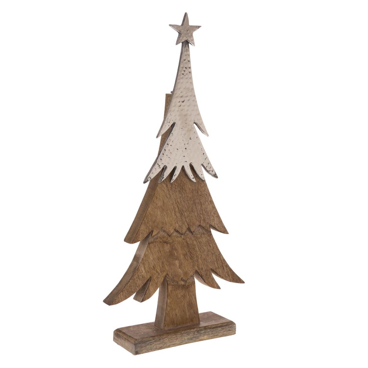 JJA - Décoration de Noël à poser en bois sapin Terre sauvage - Marron - Décorations de Noël