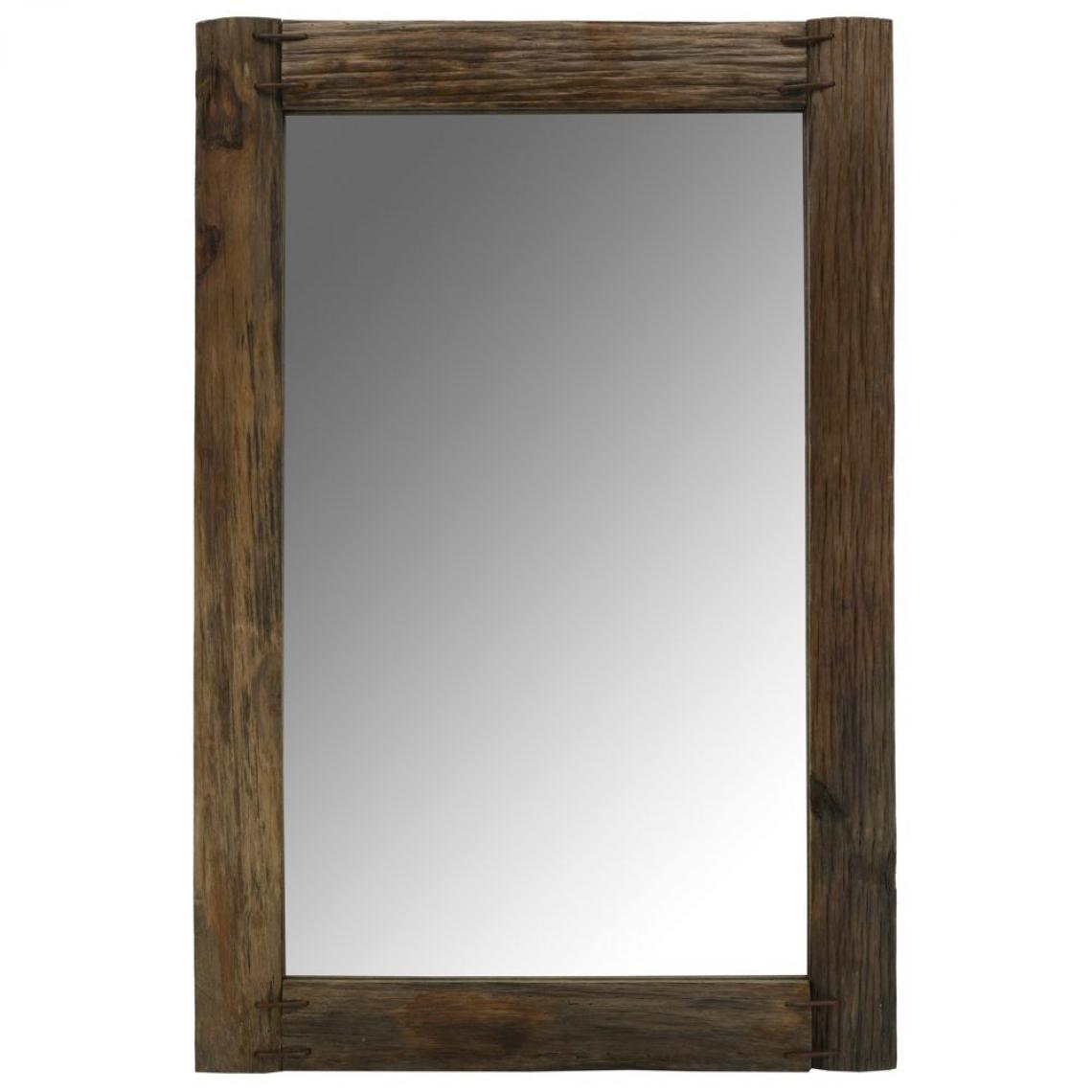 Aubry Gaspard - Miroir rectangulaire en bois recyclé rustique Rectangle - Miroirs