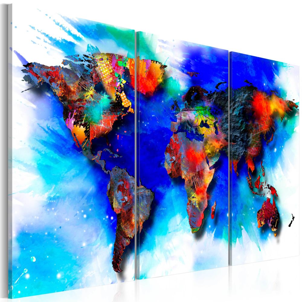 Bimago - Tableau - Rainbow map - Décoration, image, art | Cartes du monde | - Tableaux, peintures