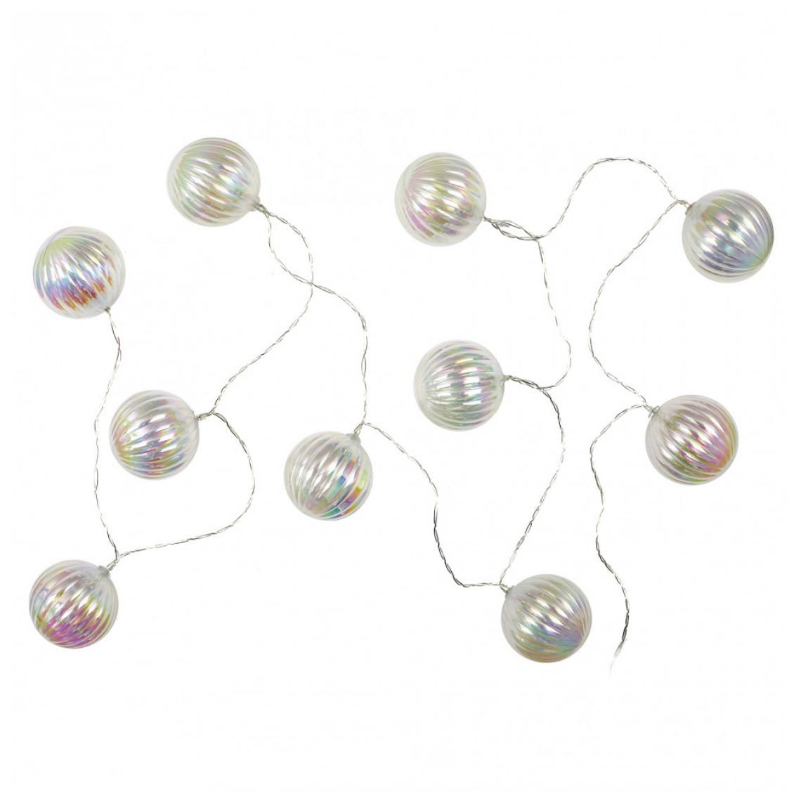 Ac-Deco - Guirlande - 10 Boules coquillage - L 165 cm - Transparent - Décorations de Noël