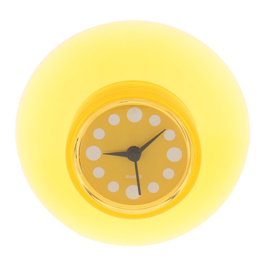 marque generique - Mini horloge de douche étanche avec ventouse pour cuisine jaune - Horloges, pendules