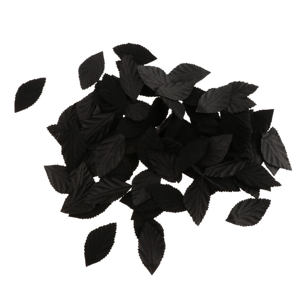 marque generique - 100 pièces soie fleur laisse diy artisanat clip de mariage décor noir - Plantes et fleurs artificielles