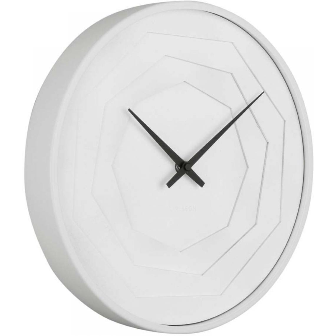 Karlsson - Horloge ronde en bois Origami 30 cm blanc - Horloges, pendules