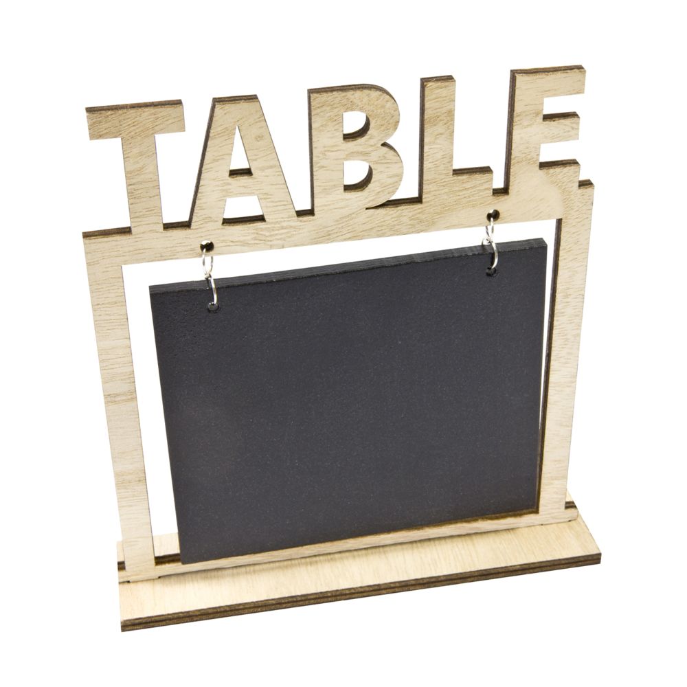 Visiodirect - Ardoise marque table en bois - 16 x 14 cm - Objets déco