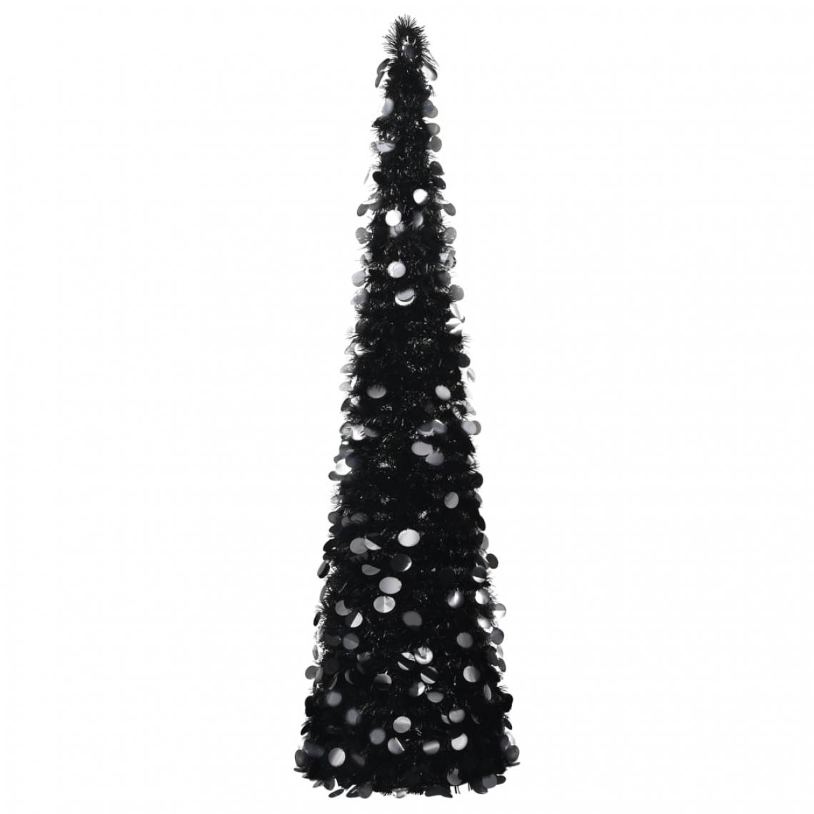 Icaverne - Esthetique Décorations de Noël et saisonnières ligne Dili Sapin de Noël artificiel escamotable Noir 150 cm PET - Décorations de Noël