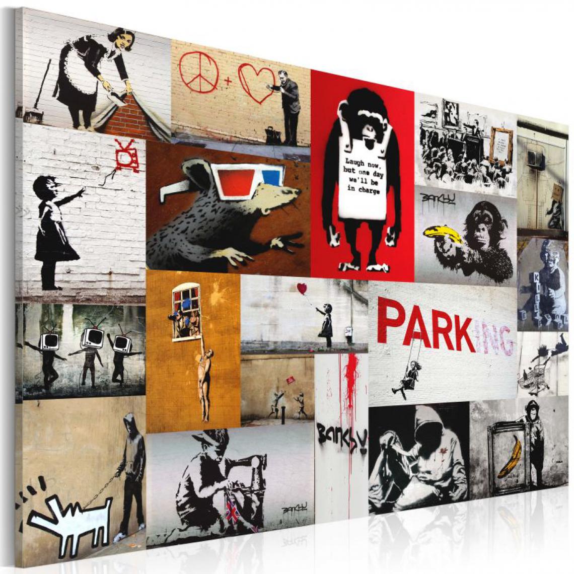 Artgeist - Tableau - Banksy - collage .Taille : 60x40 - Tableaux, peintures