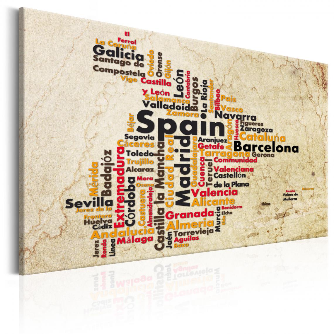 Decoshop26 - Tableau sur toile décoration murale image imprimée cadre en bois à suspendre Villes espagnoles(ES) 120x80 cm 11_0004277 - Tableaux, peintures
