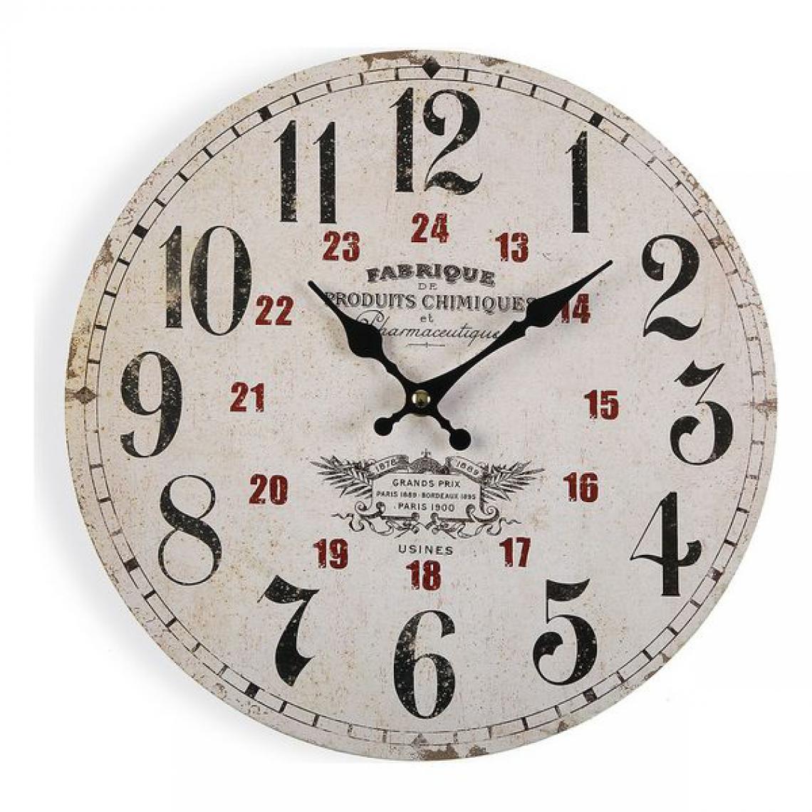 Unknown - Horloge Murale Pharmautique Bois (4 x 30 x 30 cm) - Horloges, pendules