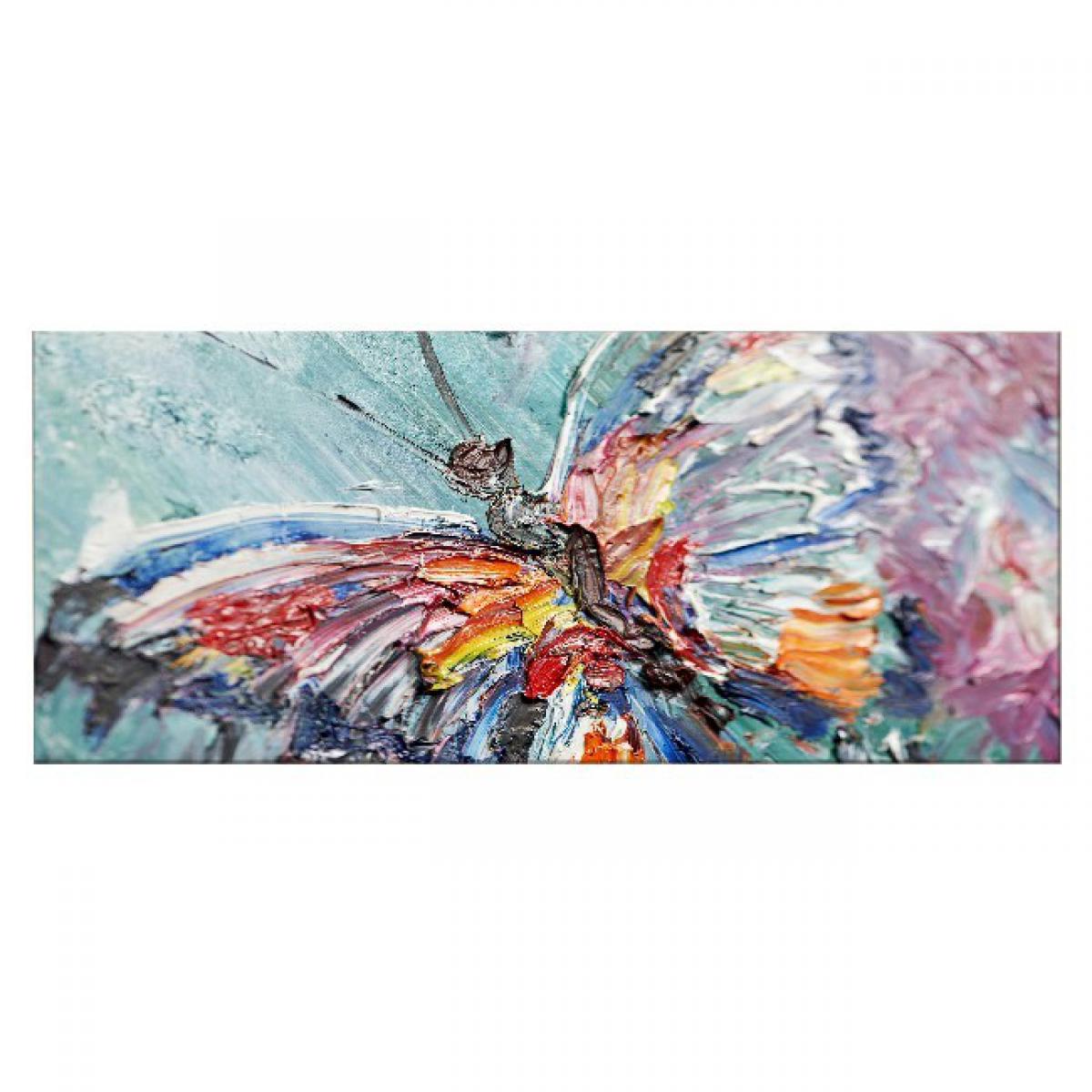 Homemania - HOMEMANIA Tableau Butterfly - Animaux - pour Salon, Chambre - Multicouleur en Polyester, Bois, 70 x 3 x 100 cm - Tableaux, peintures