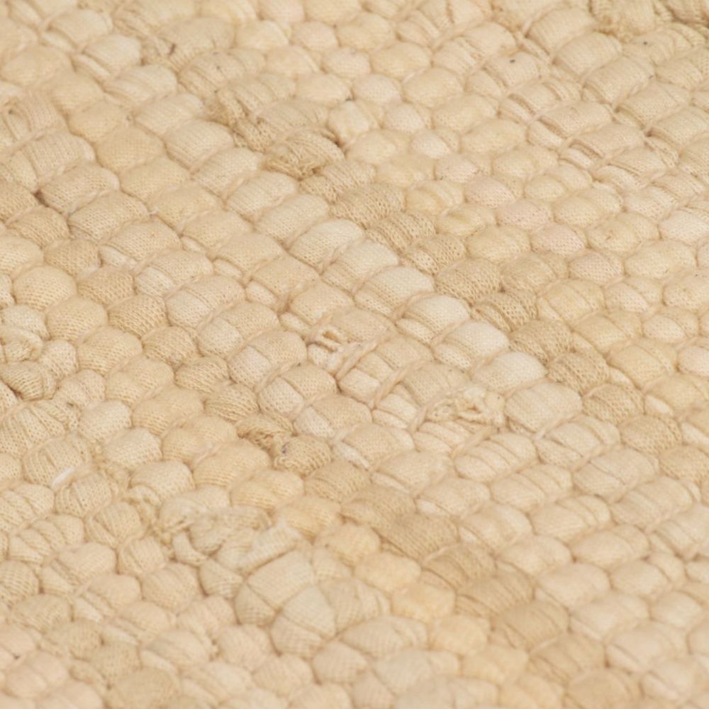 marque generique - Icaverne - Petits tapis selection Tapis Chindi Coton tissé à la main 120 x 170 cm Crème - Tapis