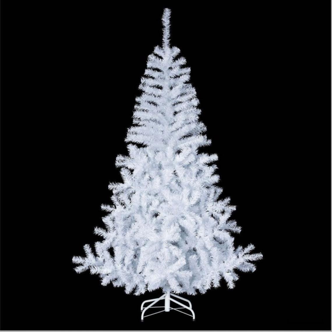 Jardideco - Sapin de noël blanc 210 cm de hauteur - Sapin de Noël