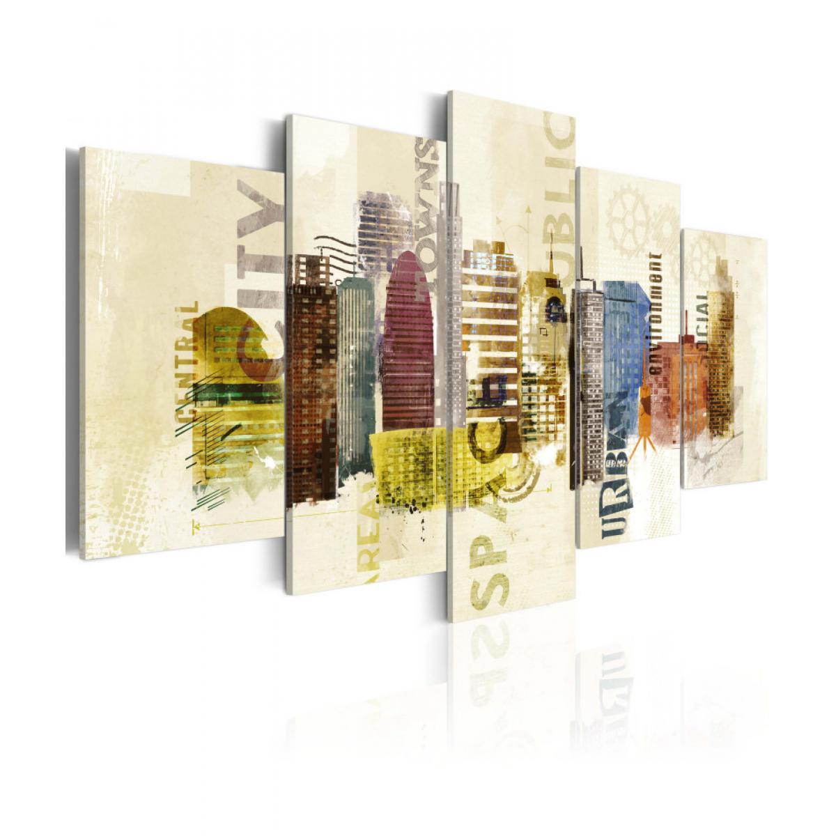 Artgeist - Tableau - Design urbain - 5 pièces 200x100 - Tableaux, peintures