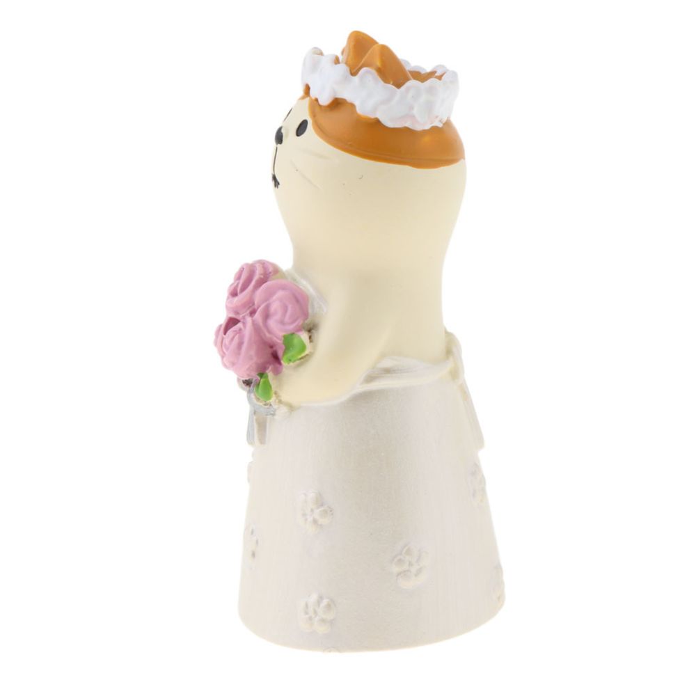 marque generique - Jouet de chat de mariage de résine miniature pour la mariée de chat de décoration de voiture - Objets déco