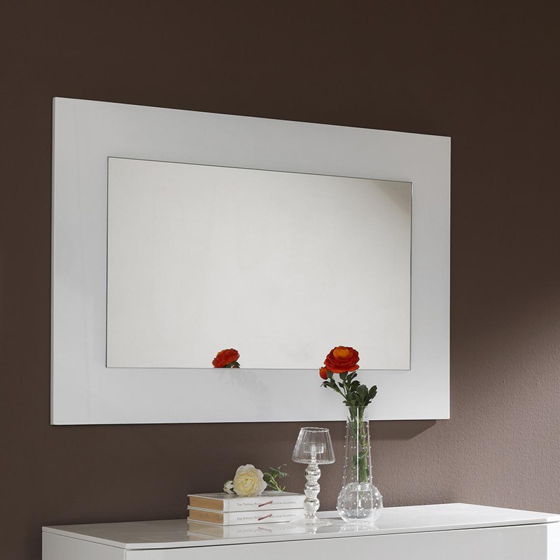 Nouvomeuble - Miroir mural design blanc laqué TATIMO - Miroirs