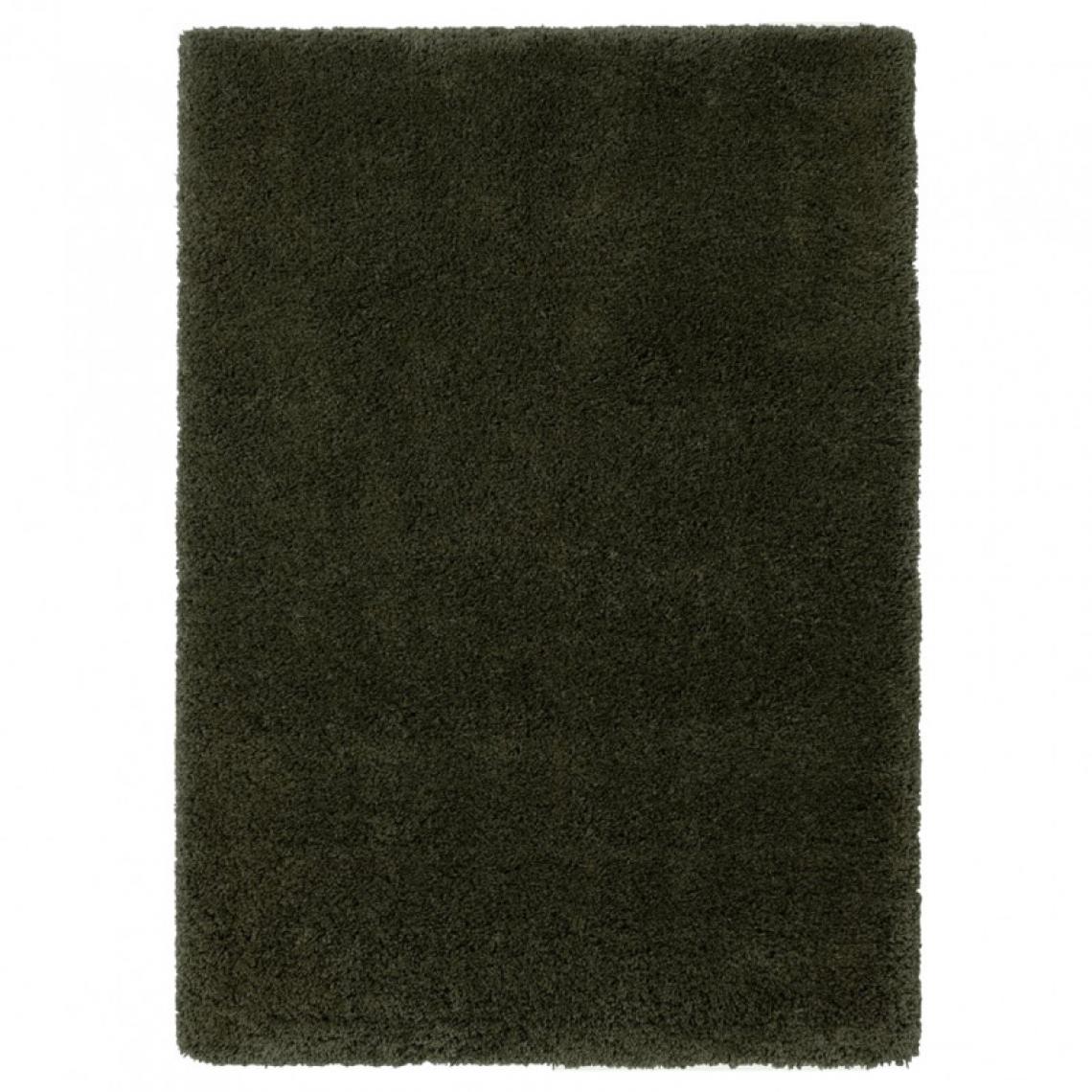 Meubletmoi - Tapis rectangulaire à poils longs vert foncé 160 x 230 cm - GRISOU - Tapis